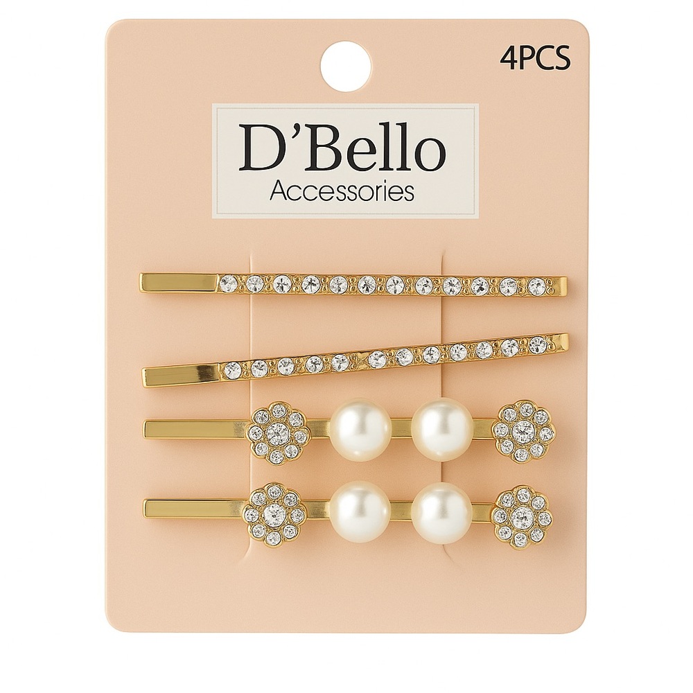 Gold and Pearl Hair Clip Set